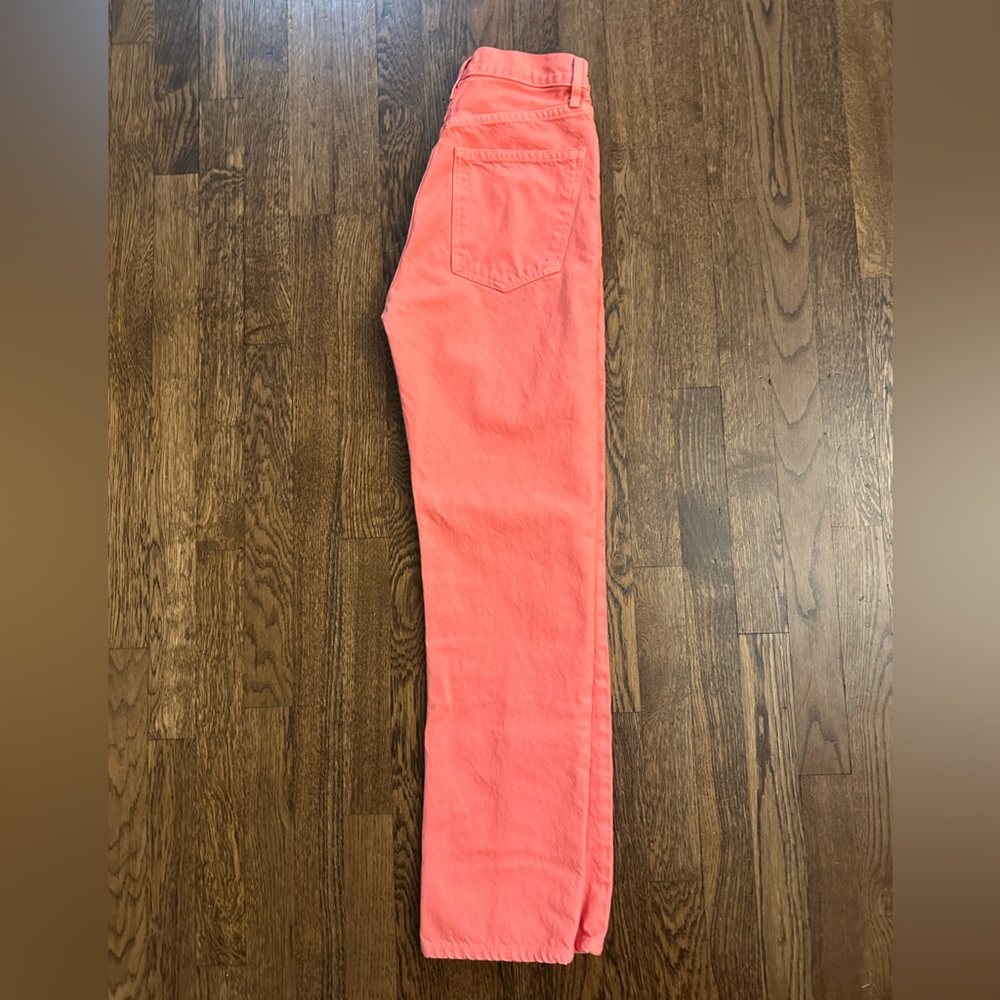 AGolde 90s Pinch Waist Straight Leg Jeans Coral Size 25 - Picture 3 of 7